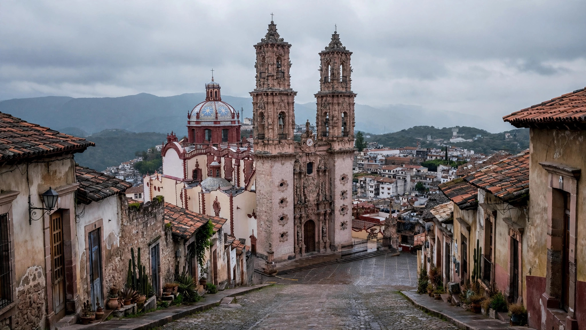 Ilustración editorial: iglesia de Santa Prisca en Taxco, Guerrero